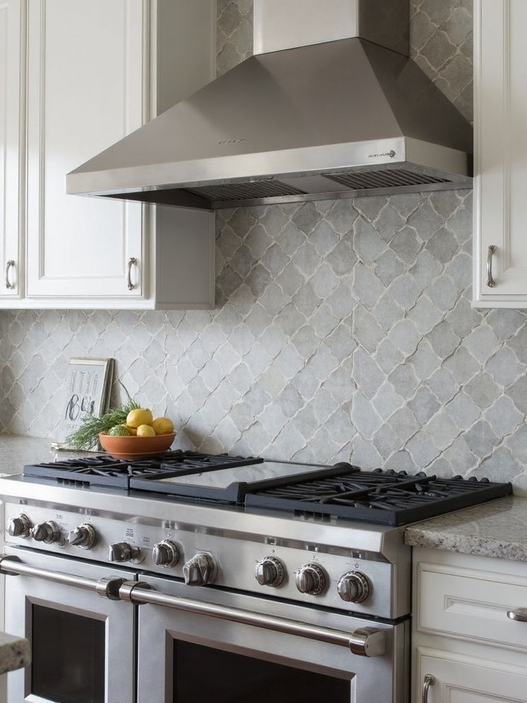 modern diagonal picket backsplash