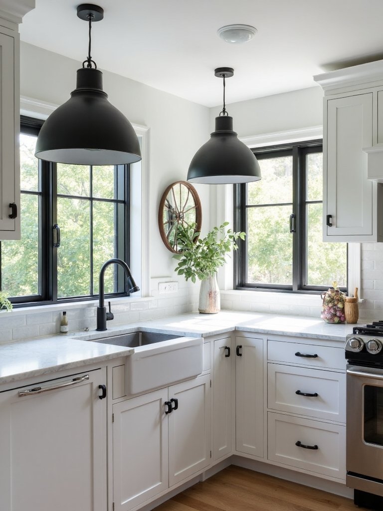 modern farmhouse black accents