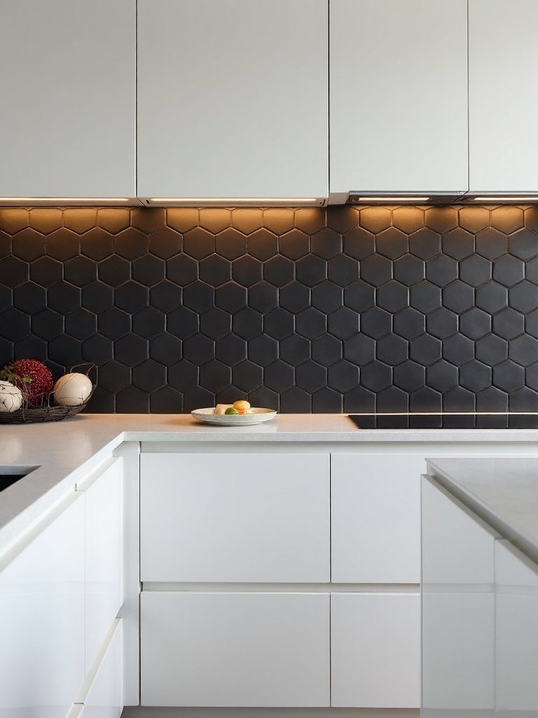 modern geometric kitchen drama