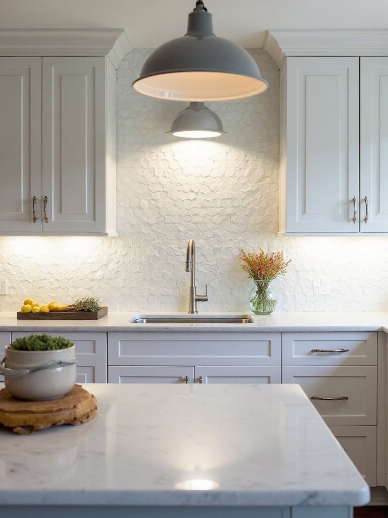 modern hexagonal backsplash sophistication
