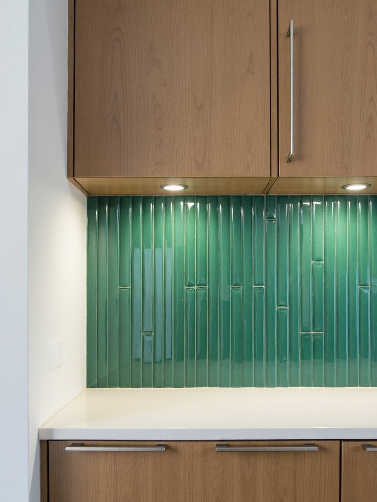 modern jade green vertical tiles