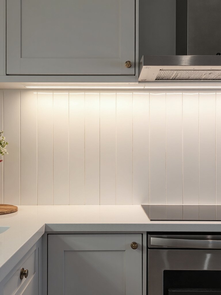 modernized classic subway tile backsplash