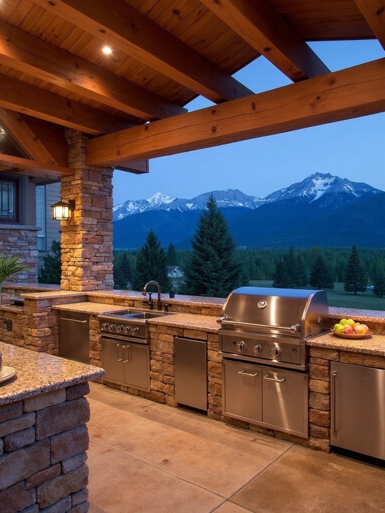 mountain lodge grilling haven