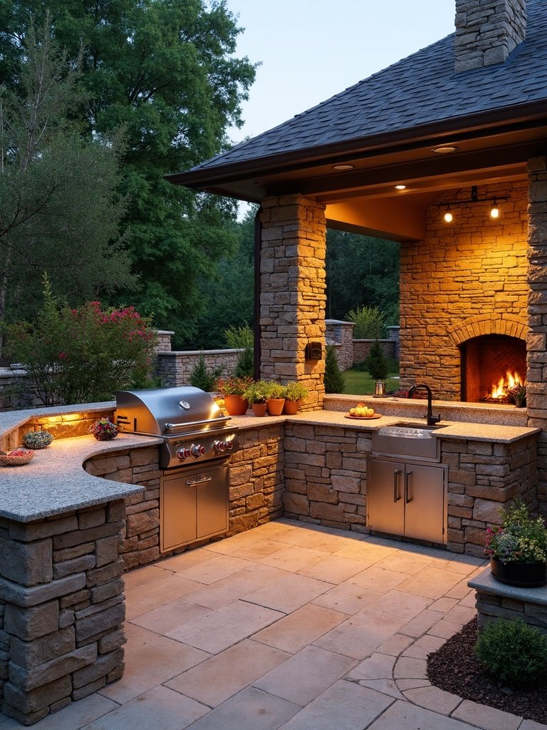 natural stone outdoor kitchens