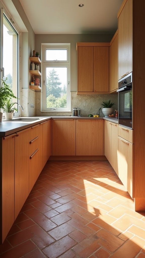 natural terracotta kitchen tiles