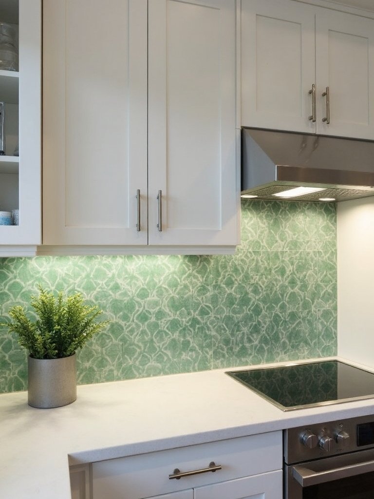 nature inspired green backsplash options