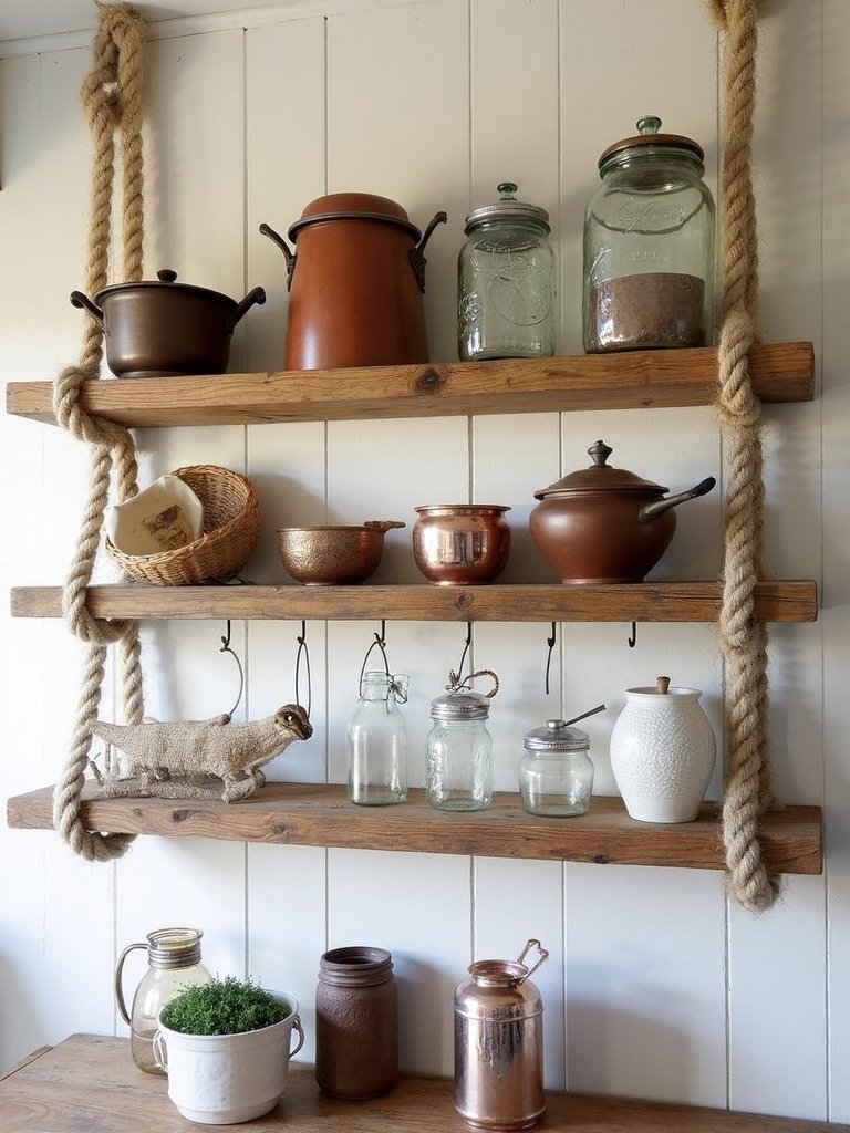 nautical floating kitchen shelving