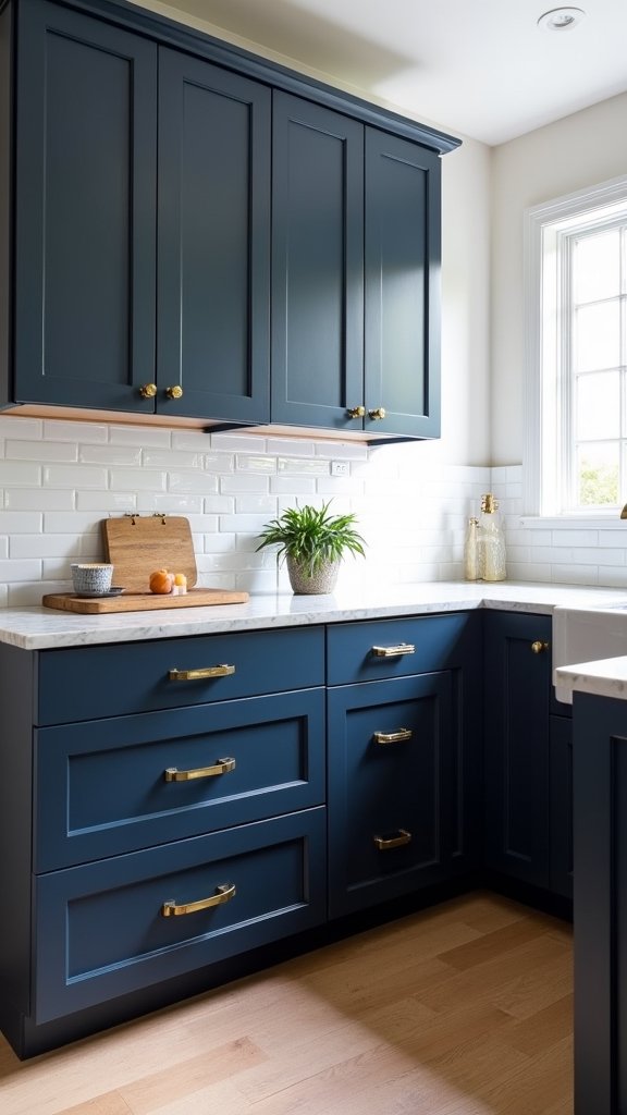 navy blue kitchen elegance