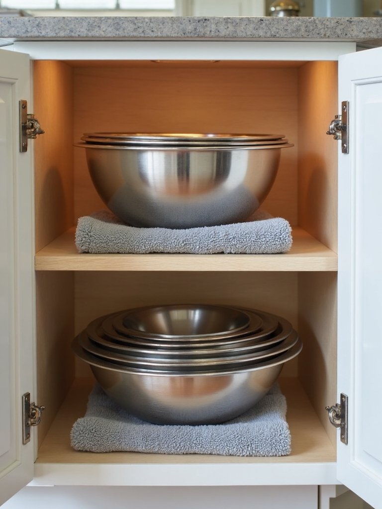 nest mixing bowls with protective layers