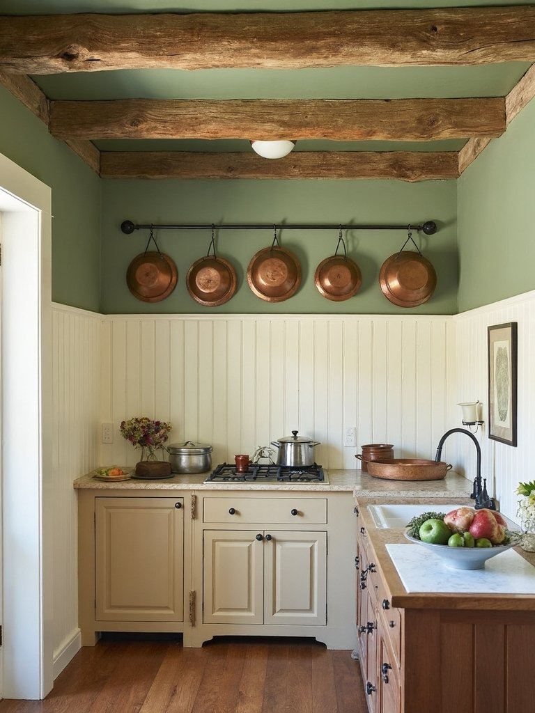 nostalgic farmhouse kitchen beadboard treatments