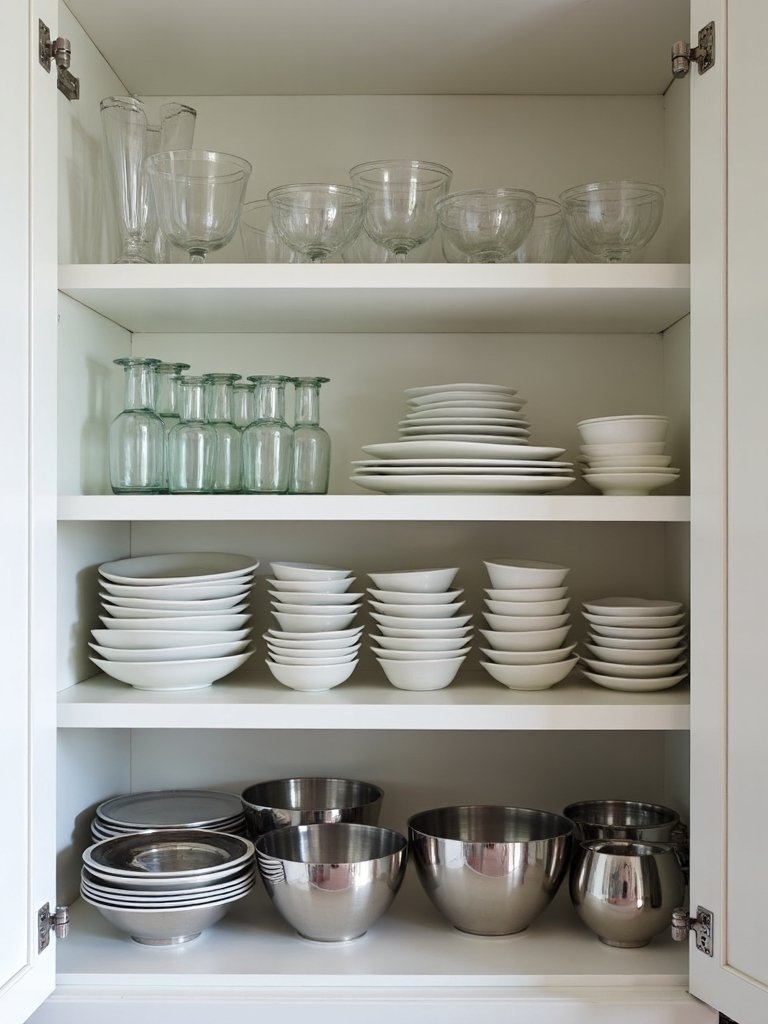 organize bowls by material type