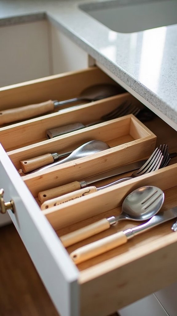organize kitchen utensil drawers efficiently