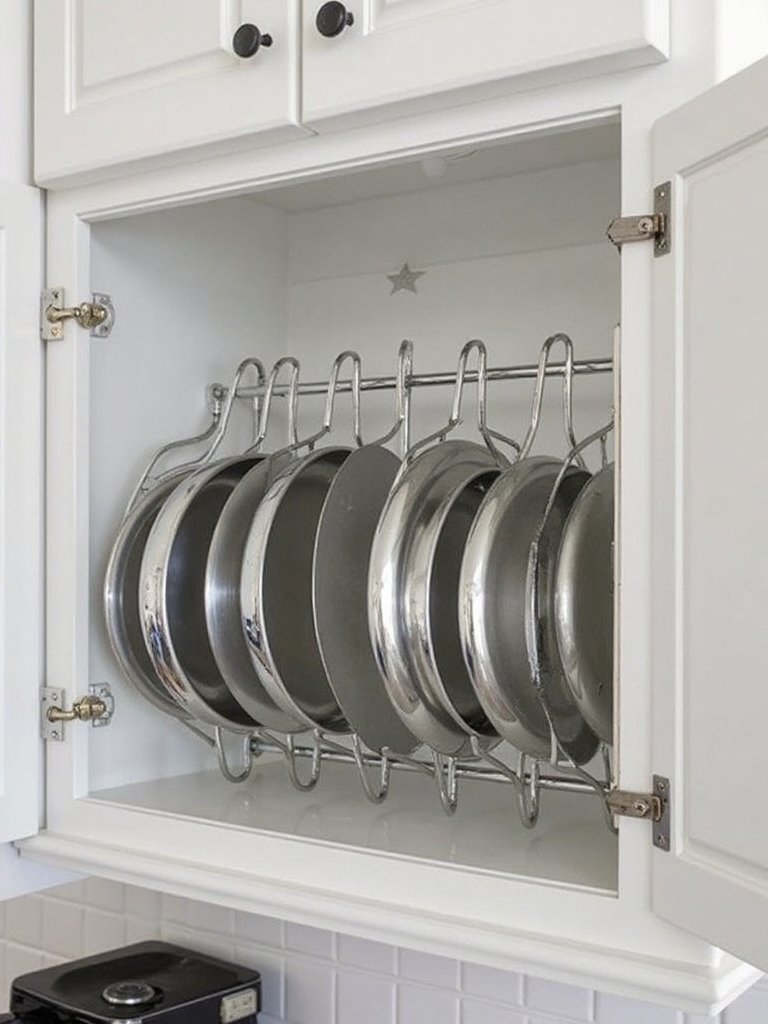 organize under cabinet lid storage efficiently