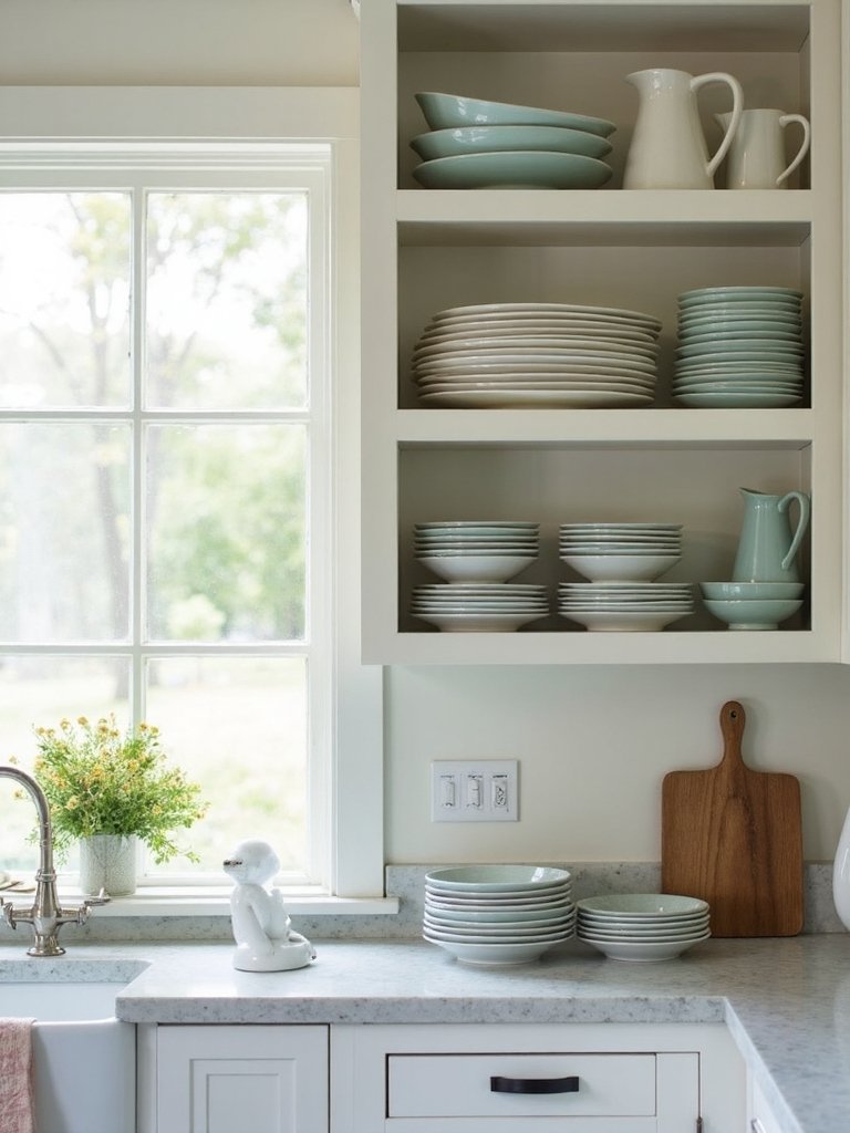 organized accessible aesthetically pleasing kitchen shelving
