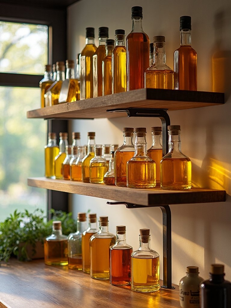 organized accessible space saving oil display