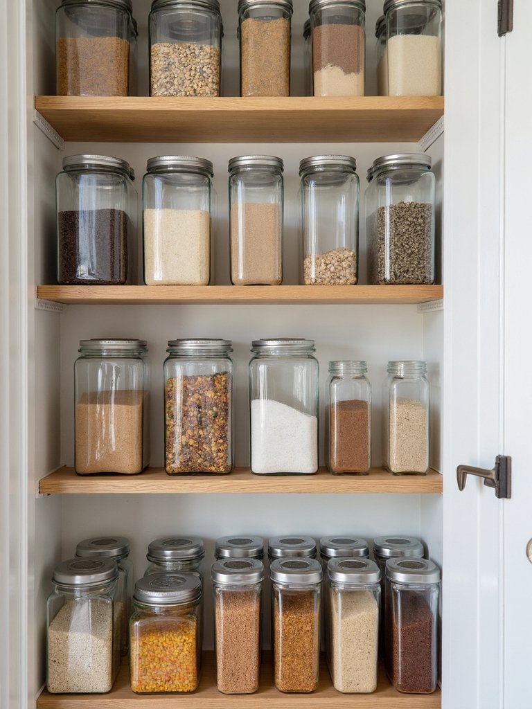 organized airtight transparent kitchen storage