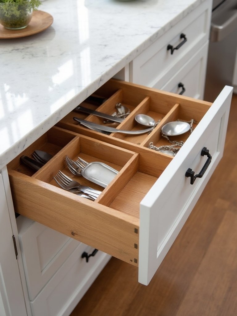 organized customized kitchen drawer dividers