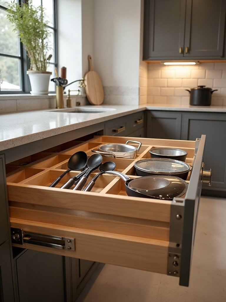 organized deep drawer compartmentalized storage solutions