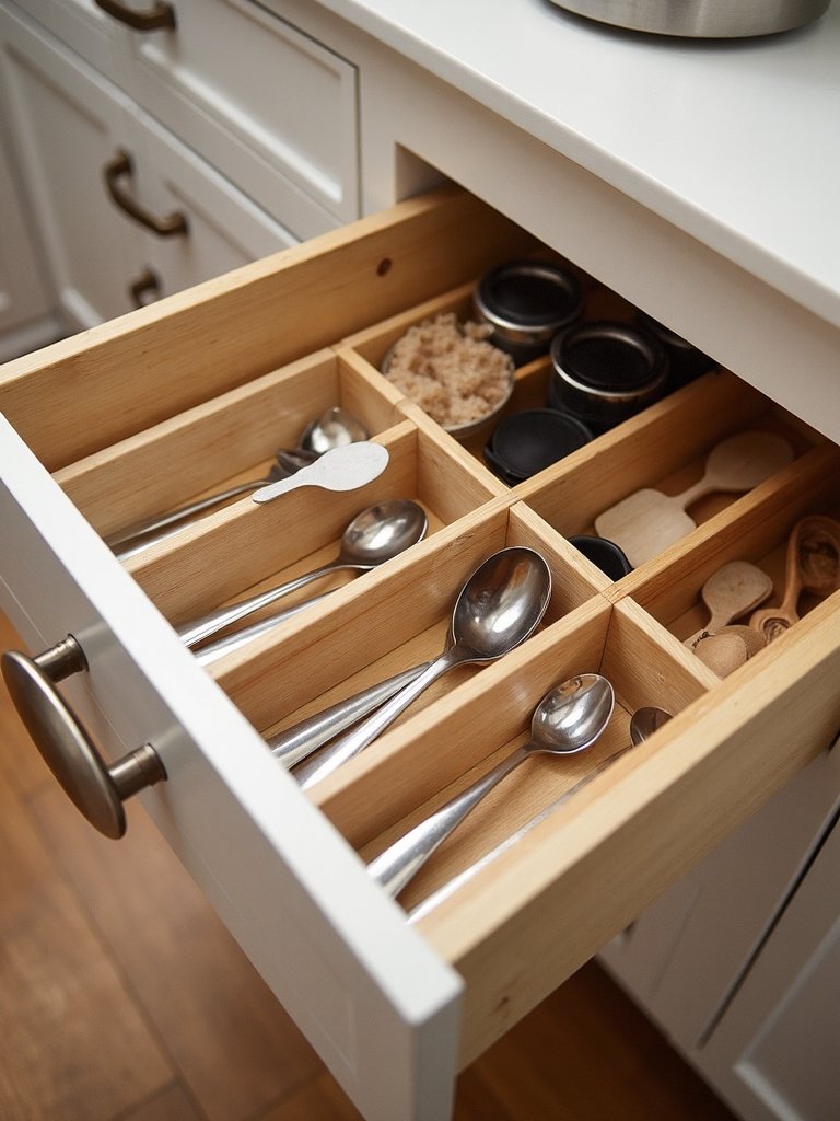 organized kitchen drawers custom dividers solution