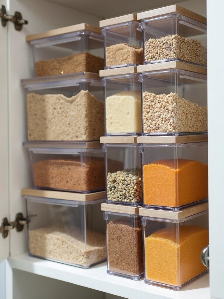 organized vertical airtight labeled storage