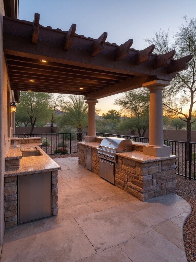 outdoor desert oasis with climate control