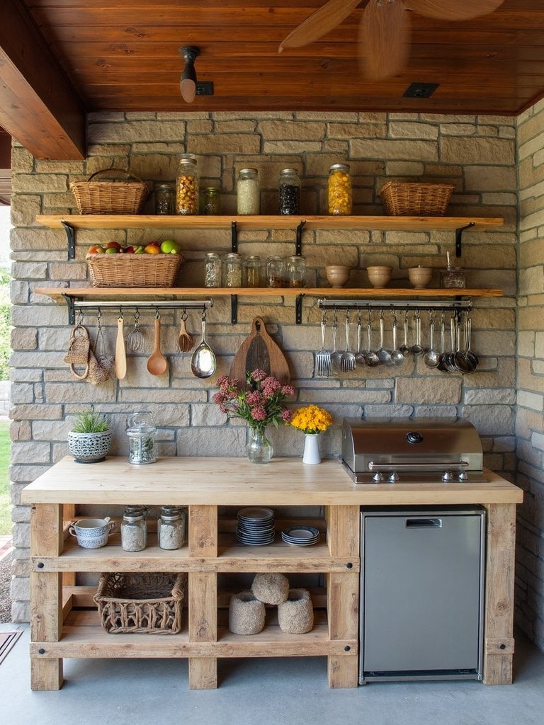 outdoor kitchen organization solutions