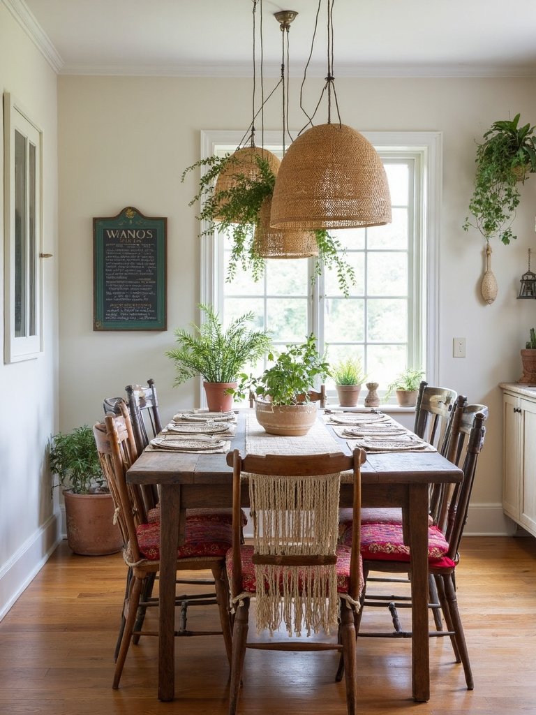 personalized boho dining arrangement