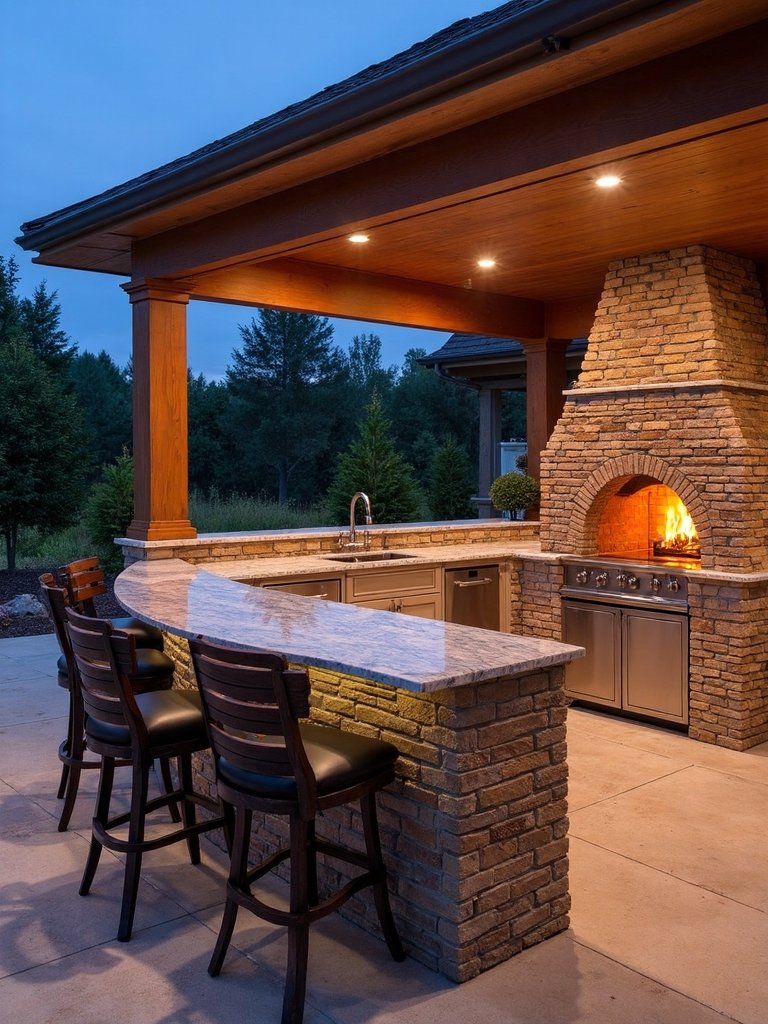 pizza oven bar seating