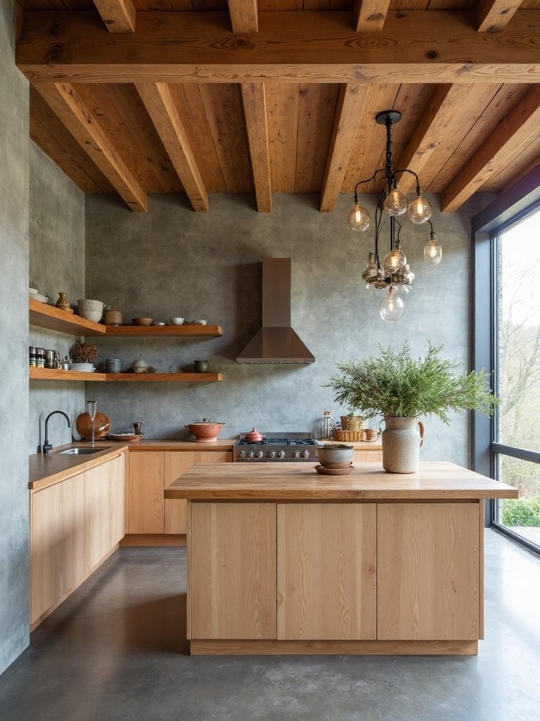 raw industrial rustic kitchen