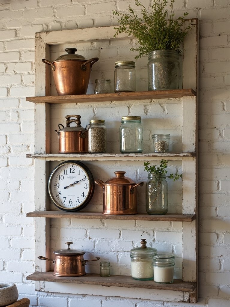 reclaimed window frame storage displays