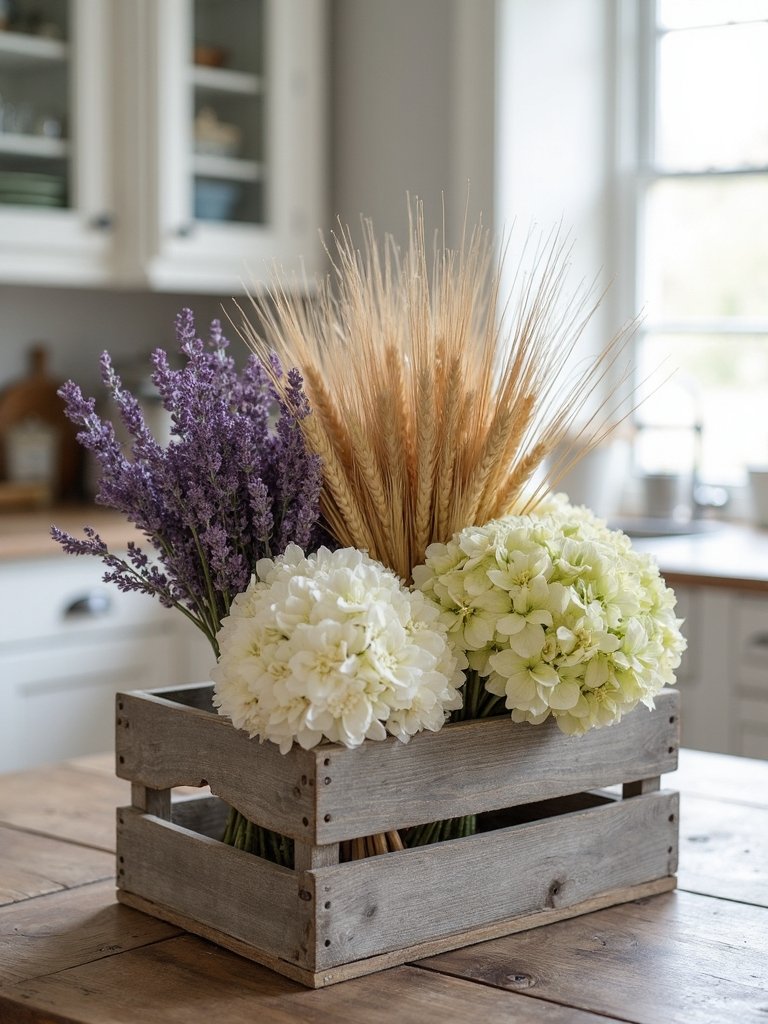 rustic botanical centerpiece for dining table