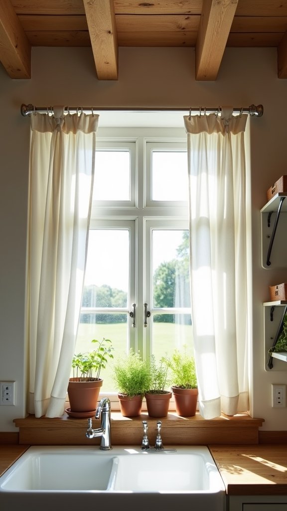 rustic bright breezy kitchen window ideas