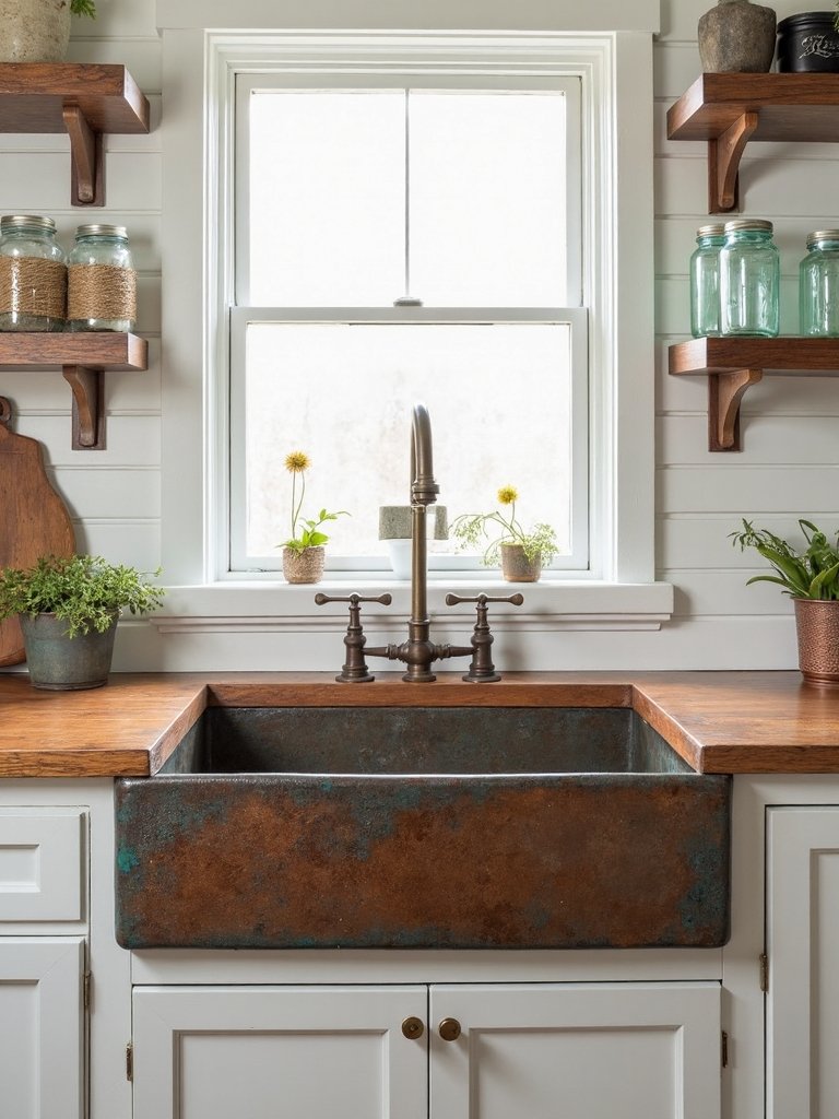 rustic cast iron sink charm