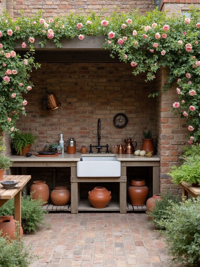 rustic charm garden setting brick entertaining