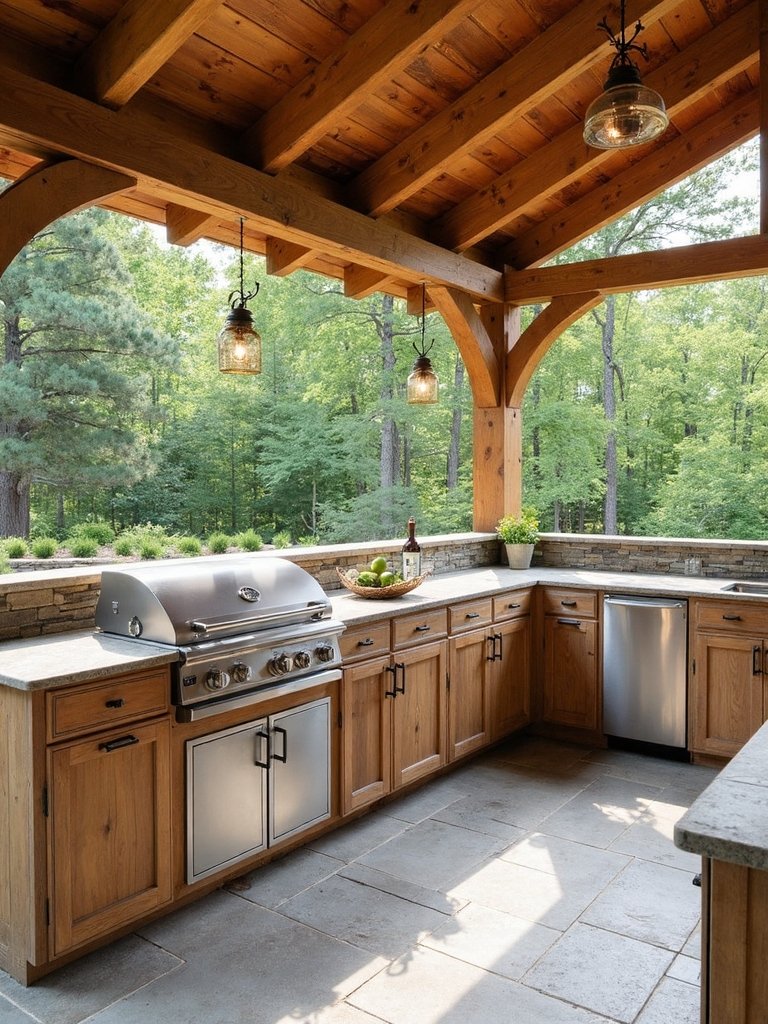 rustic charm modern appliances inviting outdoor