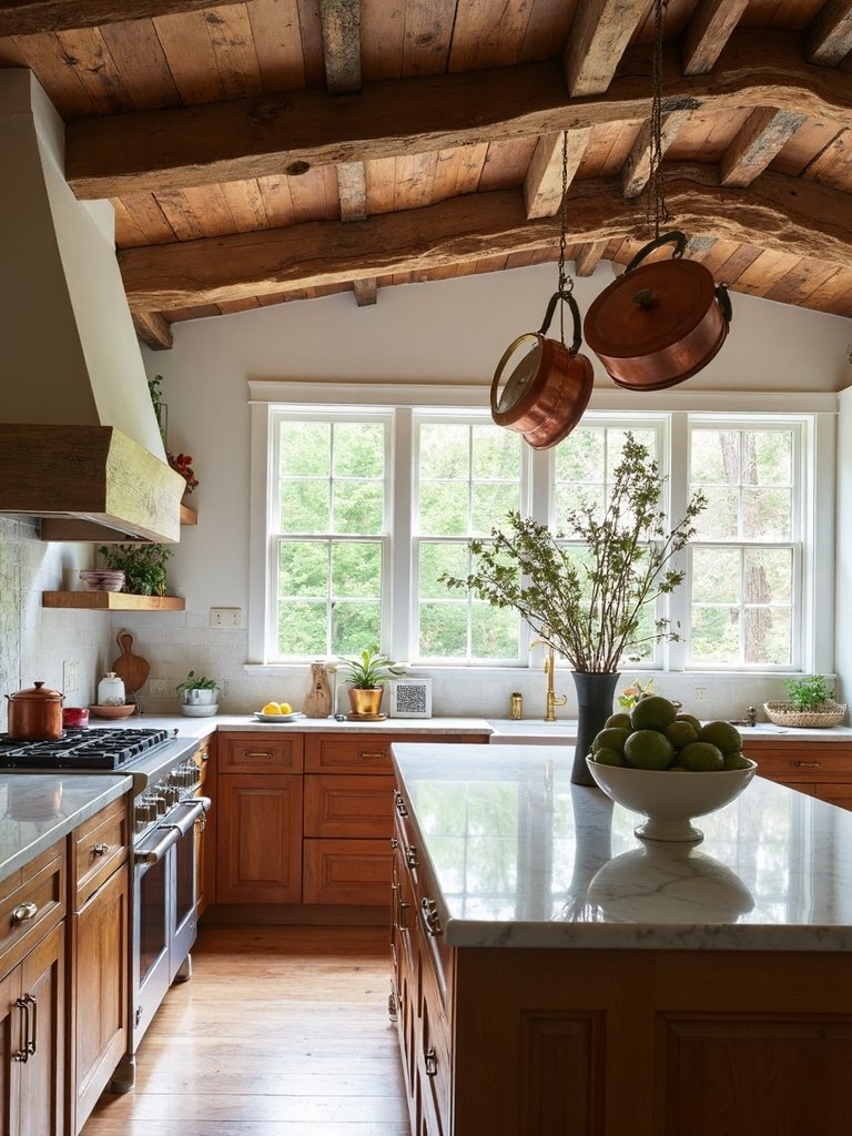 rustic charm through exposed beams