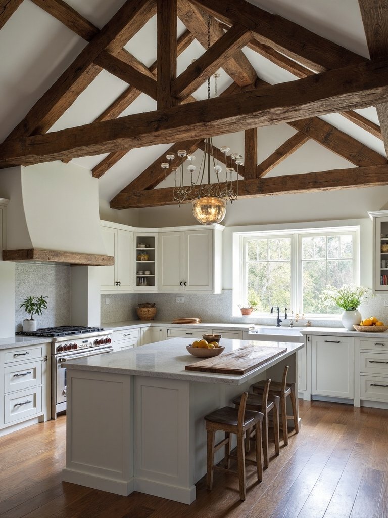 rustic elegance with wooden beams