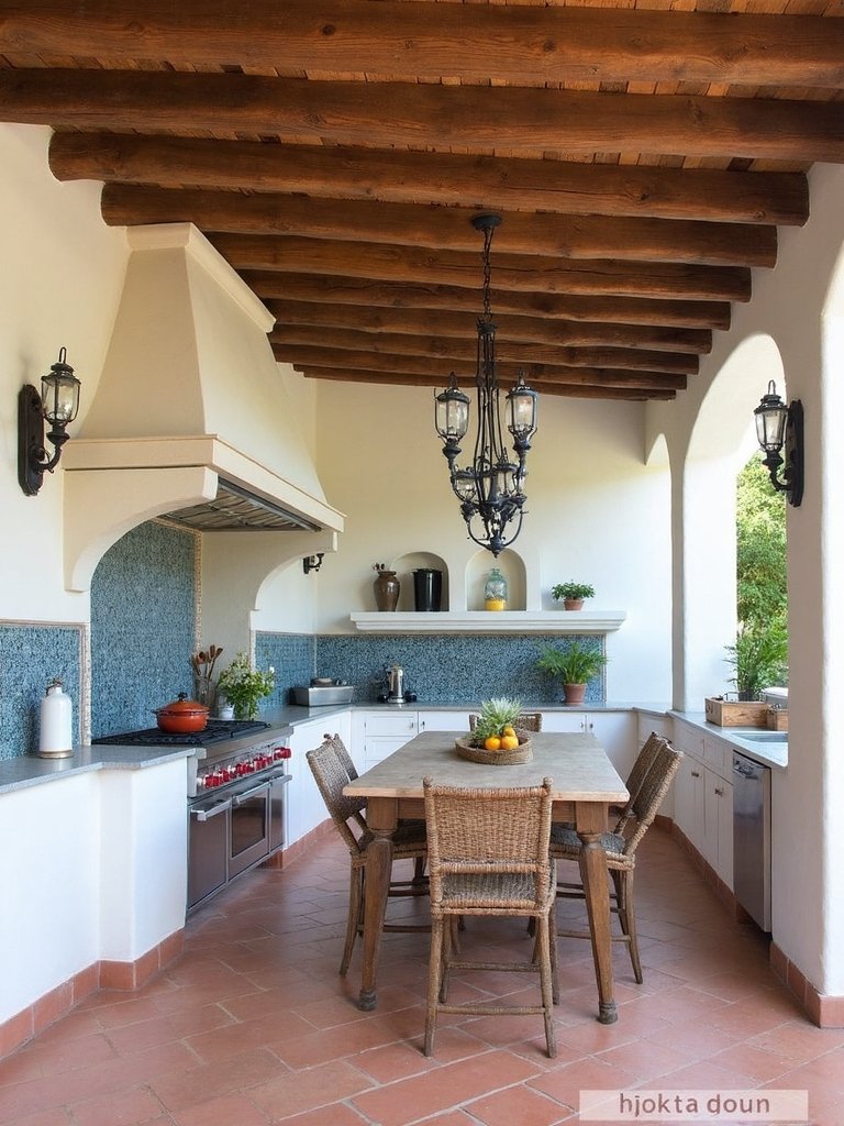 rustic exposed wooden beams