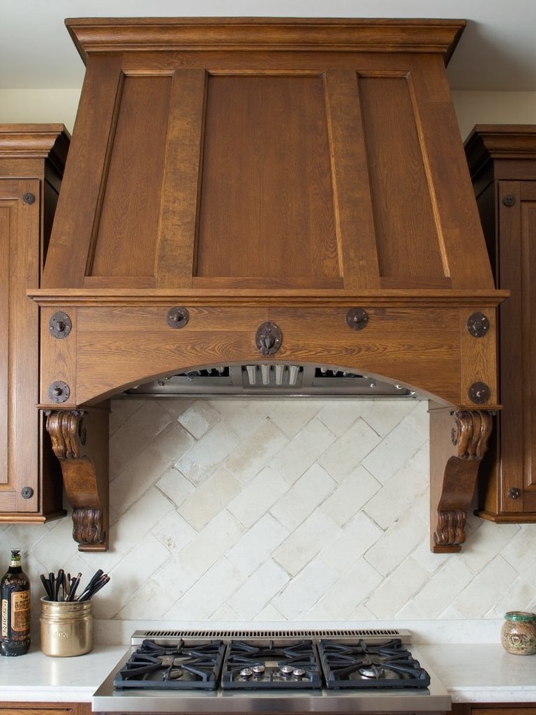 rustic farmhouse hickory range hood