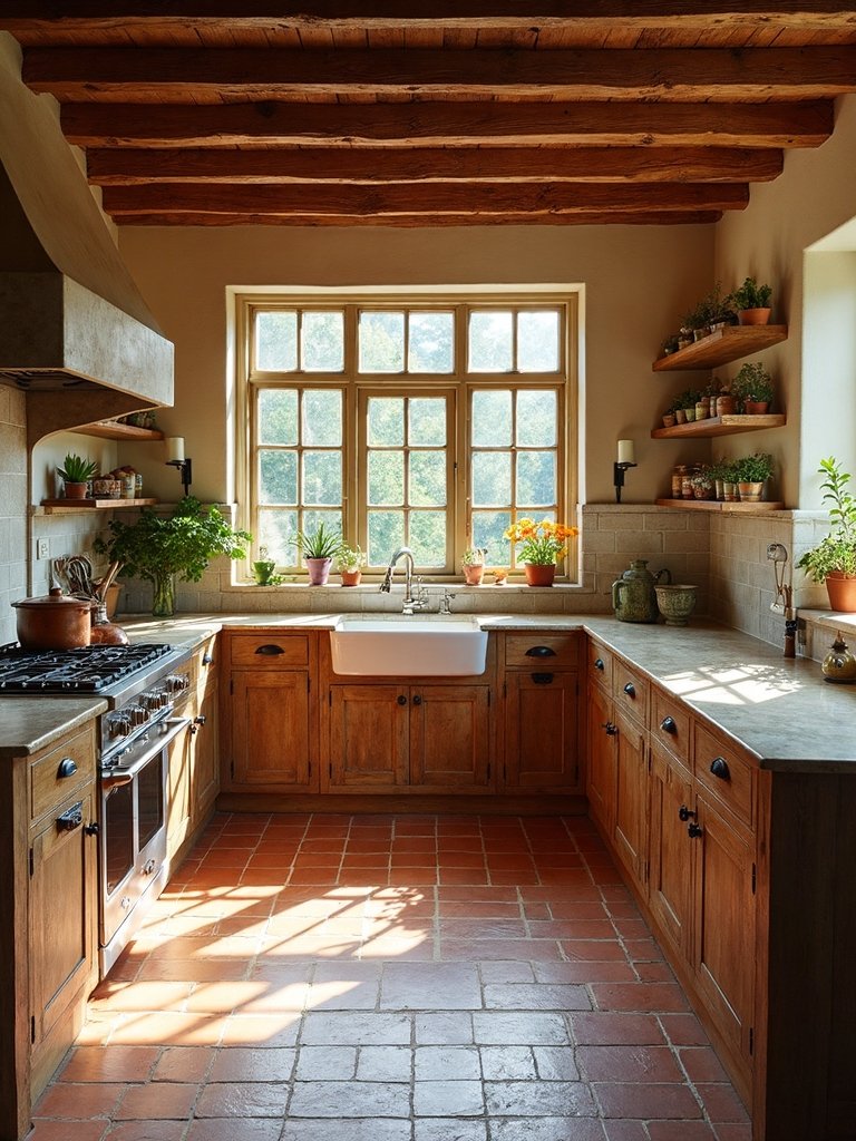 rustic farmhouse kitchen terracotta charm