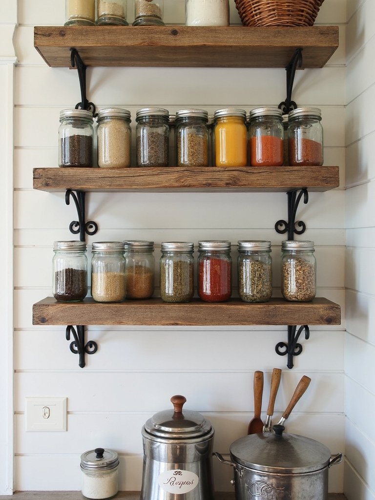 rustic farmhouse spice rack designs