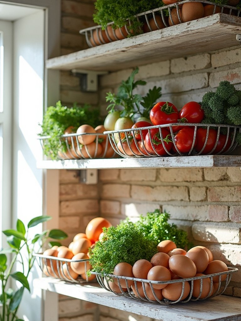 rustic functional decorative produce display