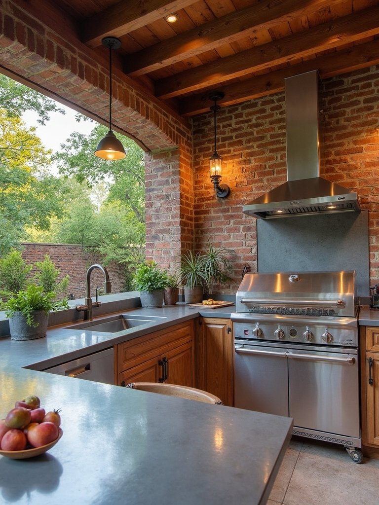 rustic industrial chic outdoor kitchen