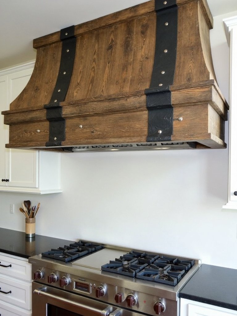 rustic industrial range hood design