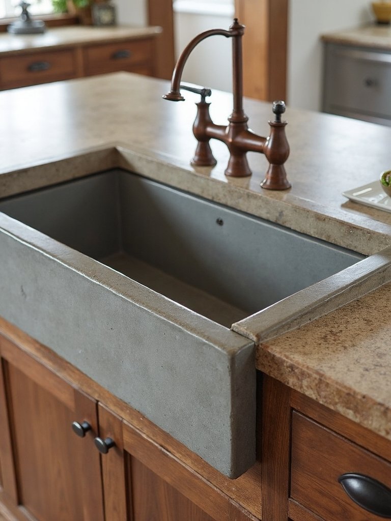 rustic industrial textured customizable concrete basins