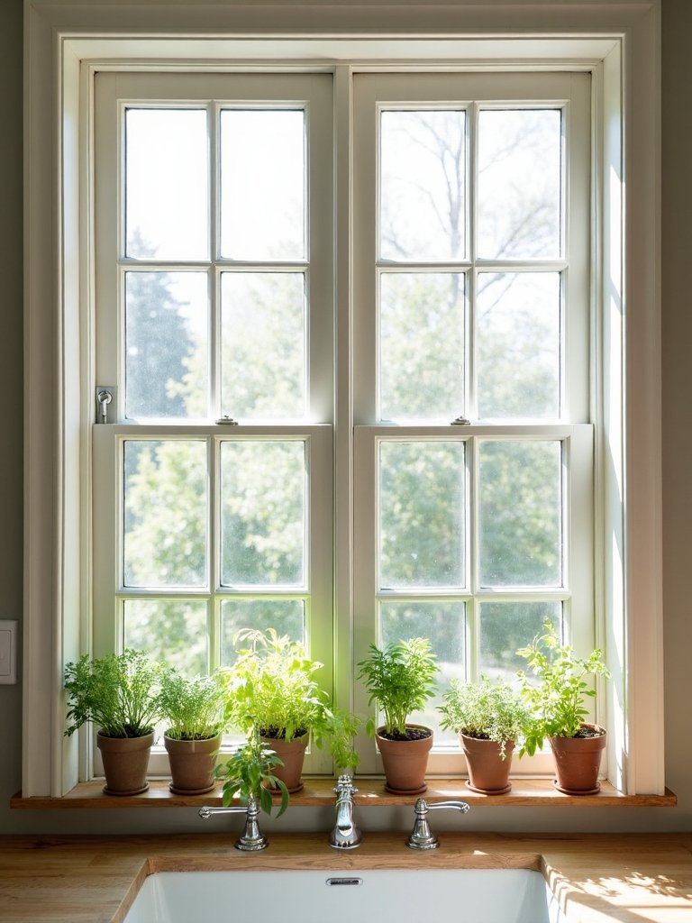 rustic kitchen multi panel window designs