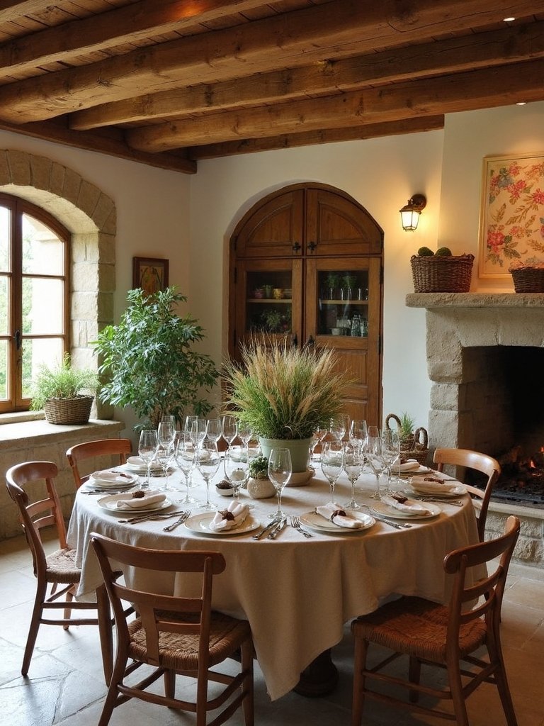 rustic natural decor accents dining space