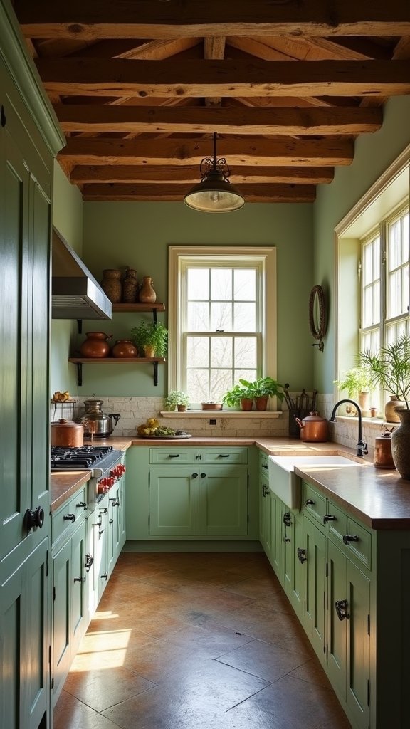 rustic natural homey kitchen paint ideas