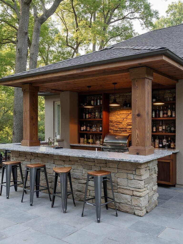 rustic outdoor bar design