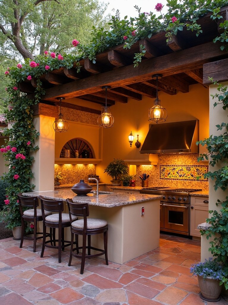 rustic outdoor dining shelter